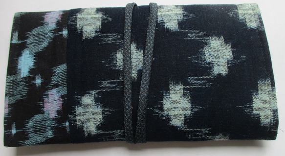 ７５１８　絣の着物で作った和風財布・ポーチ＃送料無料 2枚目の画像