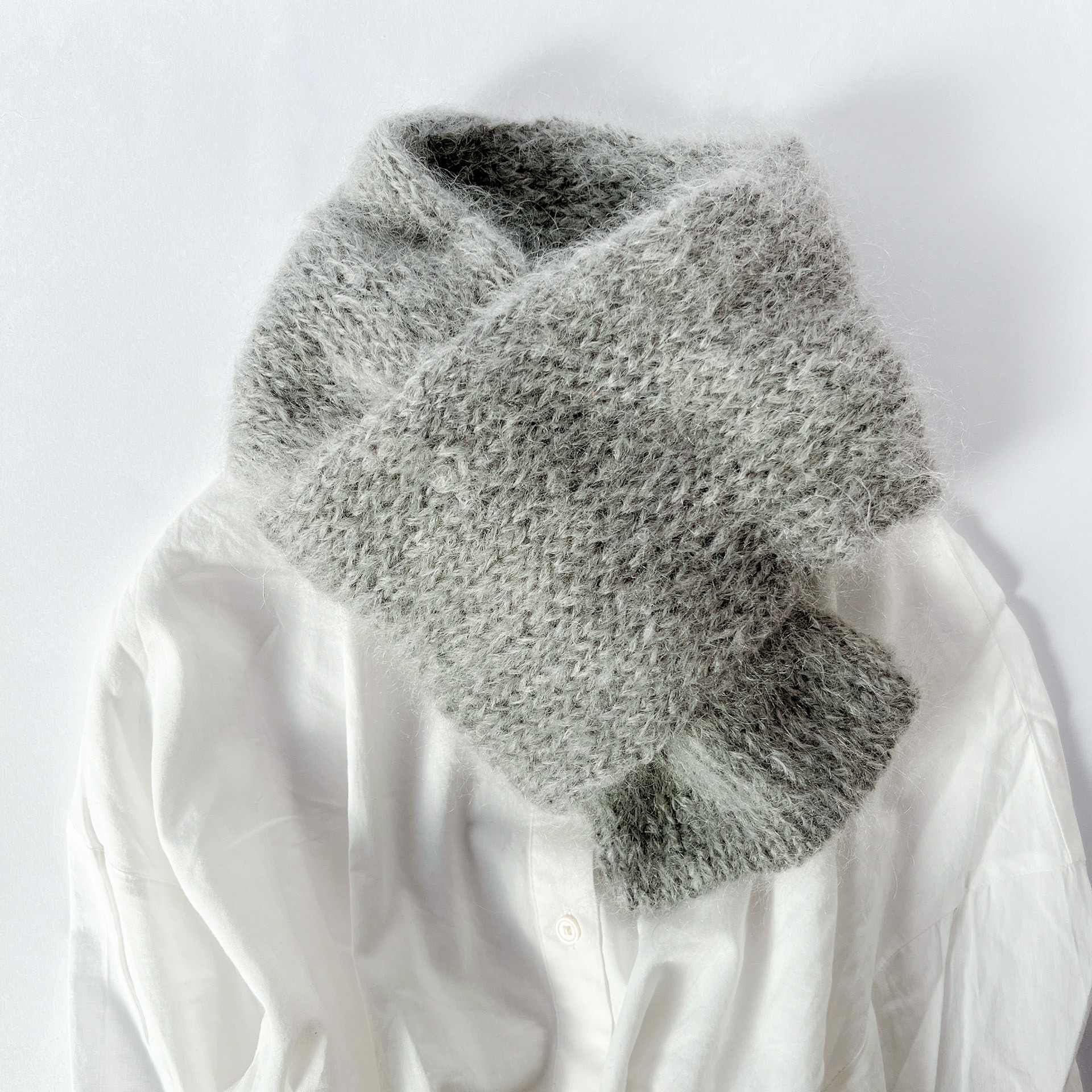 モヘア ミニマフラー 《グレー》 【即納】 キッズ 大人 8,640円