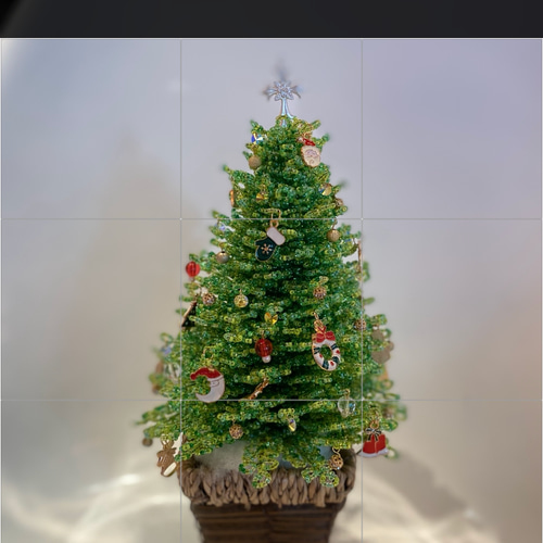 グリーンビーズのクリスマスツリー 立体・オブジェ ぱんちゃぱん