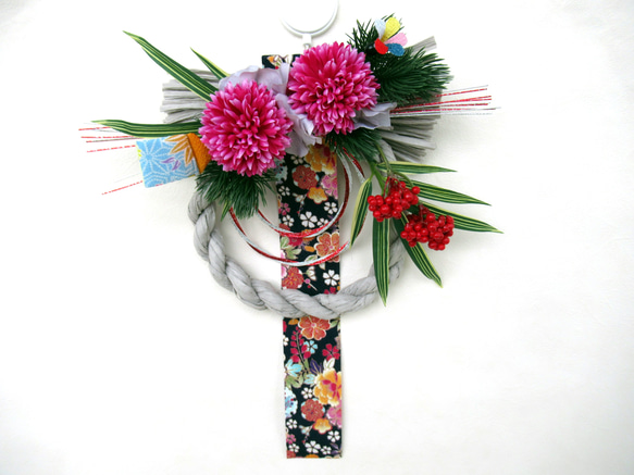 お正月カラーリース飾り 24-2 しめ縄・しめ飾り kisetukazari2 通販