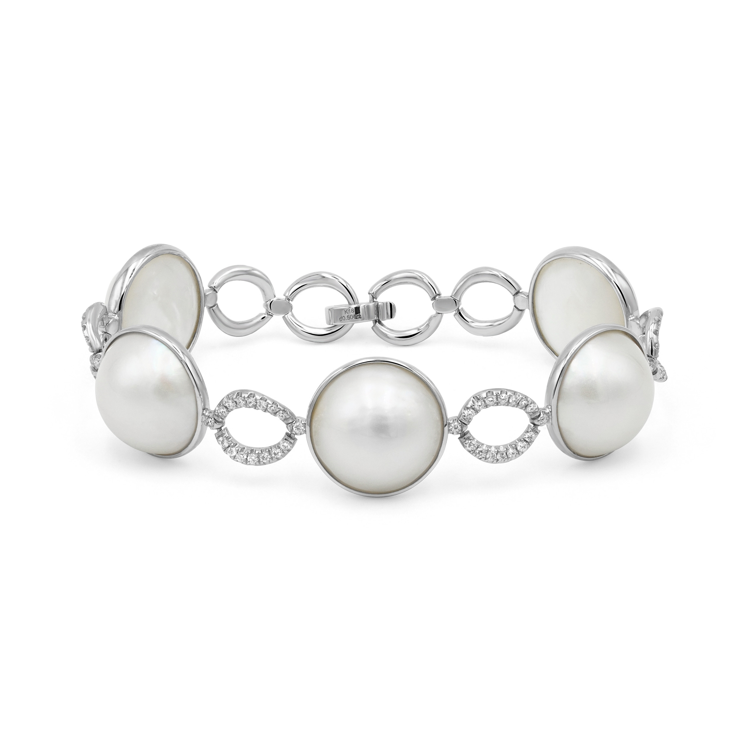 天然マぺ貝＆モアサナイトブレスレット S10W904（4週間発送）