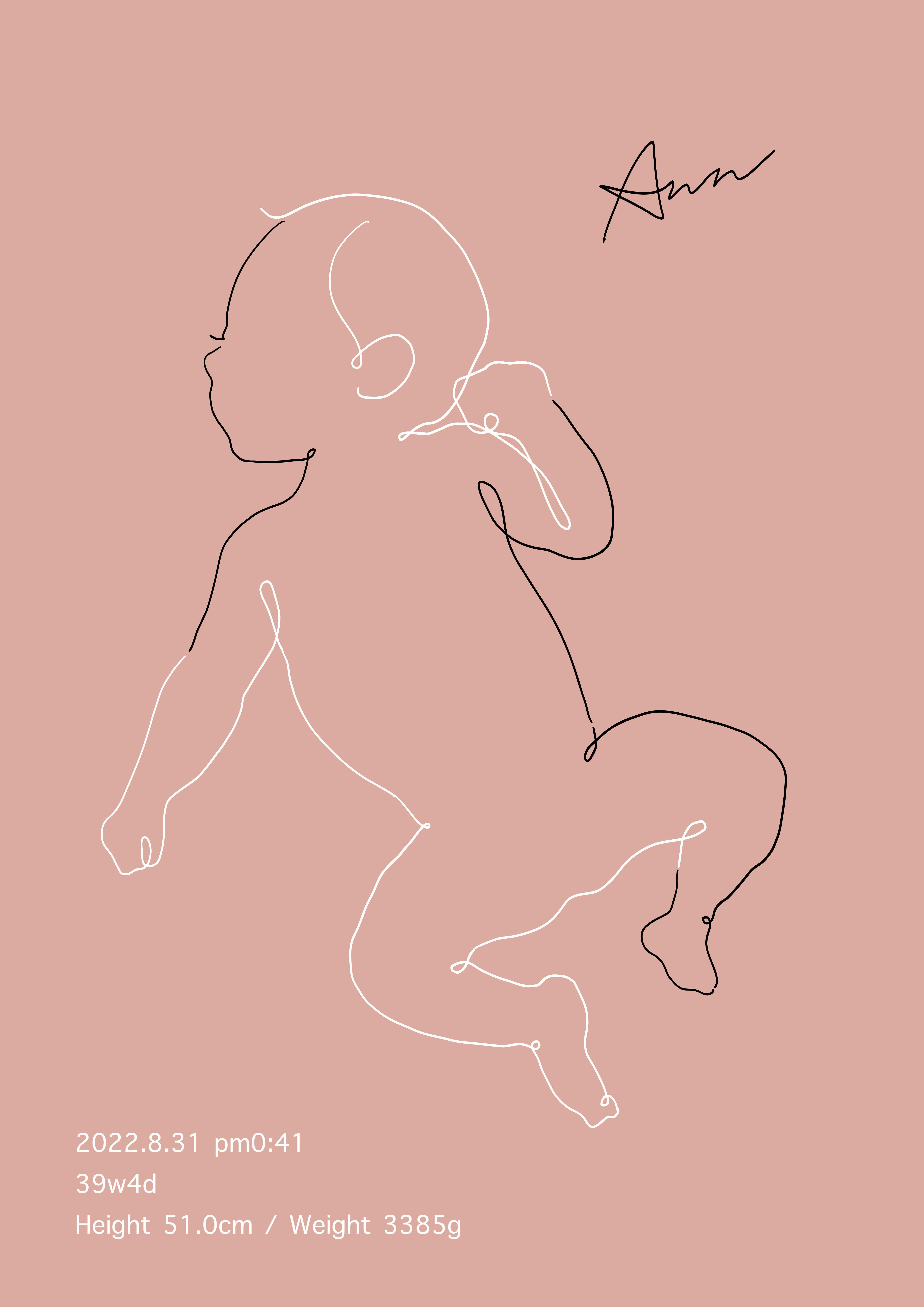 1/1スケールの等身大ベビーポスター【type Ｂ】※送料無料／原画データ付き♪／パネルに変更も可能◎