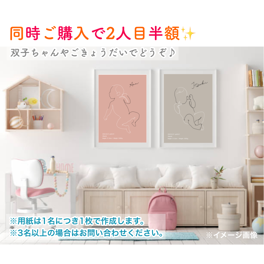 1/1スケールの等身大ベビーポスター【type Ｂ】※送料無料／原画データ付き♪／パネルに変更も可能◎