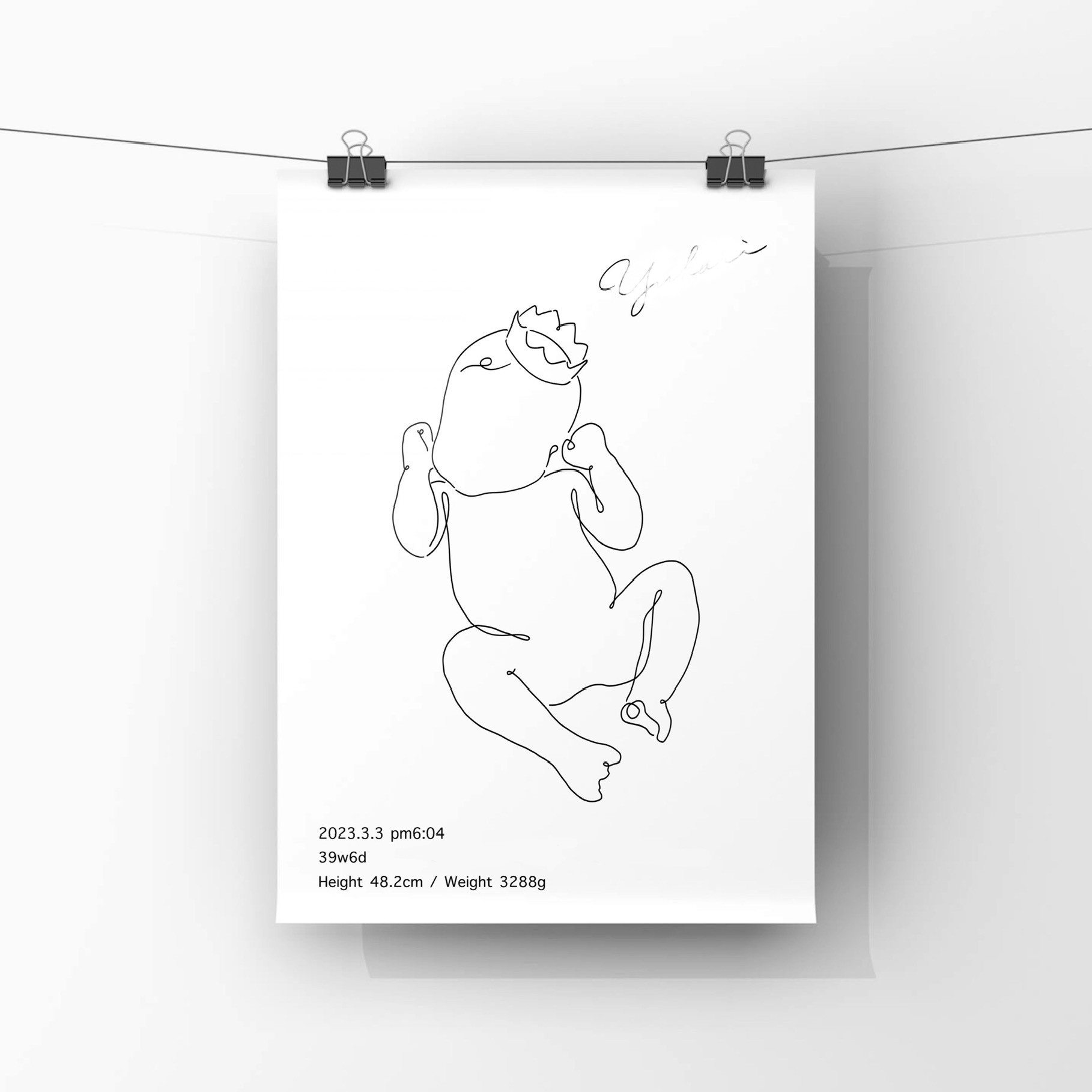 1/1スケールの等身大ベビーポスター【type Ｂ】※送料無料／原画データ付き♪／パネルに変更も可能◎