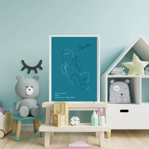 1/1スケールの等身大ベビーポスター【type Ｂ】※送料無料／原画データ付き♪／パネルに変更も可能◎