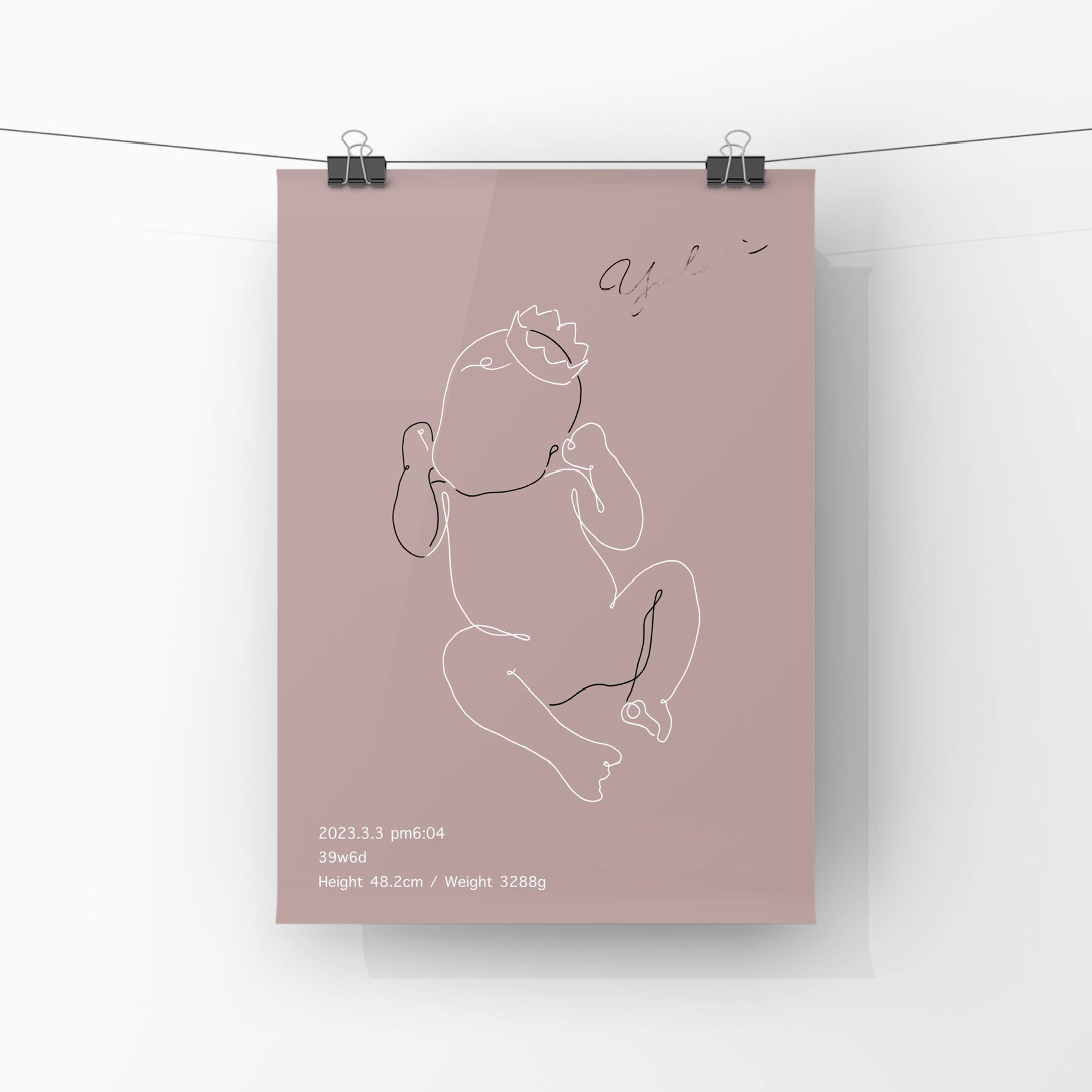 1/1スケールの等身大ベビーポスター【type Ｂ】※送料無料／原画データ付き♪／パネルに変更も可能◎