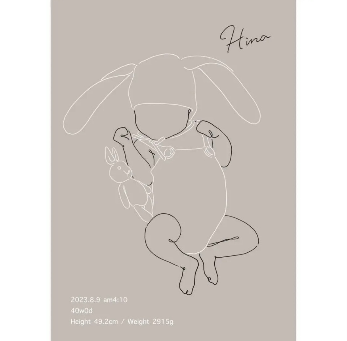 1/1スケールの等身大ベビーポスター【type Ｂ】※送料無料／原画データ付き♪／パネルに変更も可能◎