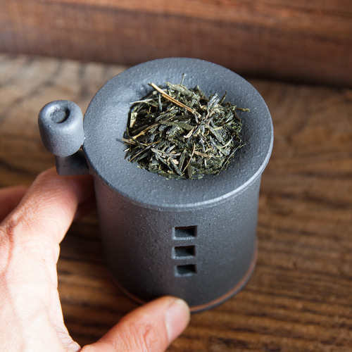 茶香炉（煙突おうち）- ミニ（クロ×クロ）※抗菌・消臭や風邪予防