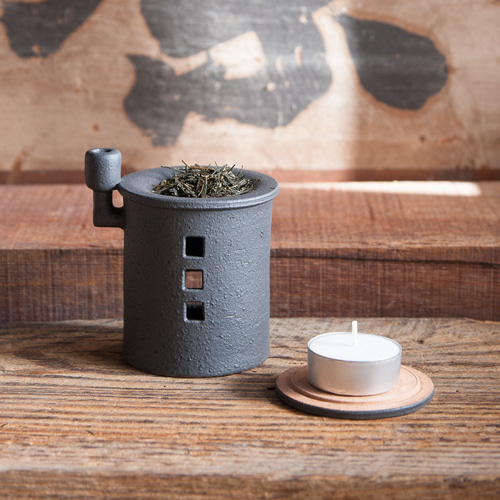新発売 茶香炉（煙突おうち）- ミニ（クロ×クロ）※抗菌・消臭や風邪予防 アロマグッズ