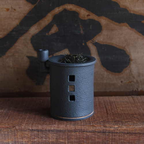 茶香炉（煙突おうち）- ミニ（クロ×クロ）※抗菌・消臭や風邪予防