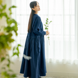 天然素材・草木染め】フード付きワンピース・ヘンプコットン