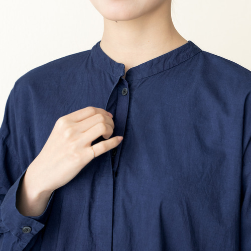 製品染め/洗える/草木染め】ウエストギャザーワンピース 藍 ワンピース