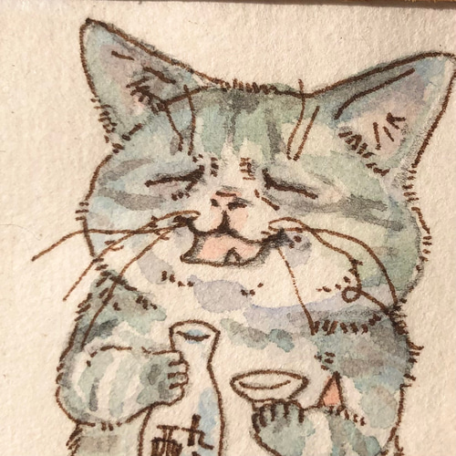 猫のちっちゃな原画 日本酒 14 イラスト クワハラシホコ 通販