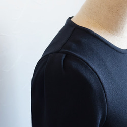 在庫僅か！【選べるデザイン！】 チェックジャガード ドッキングワンピース【ネイビー】 8枚目の画像