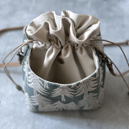 ⚮̈ミナペルホネン land theater ネリオバッグ あおり巾着バッグ  