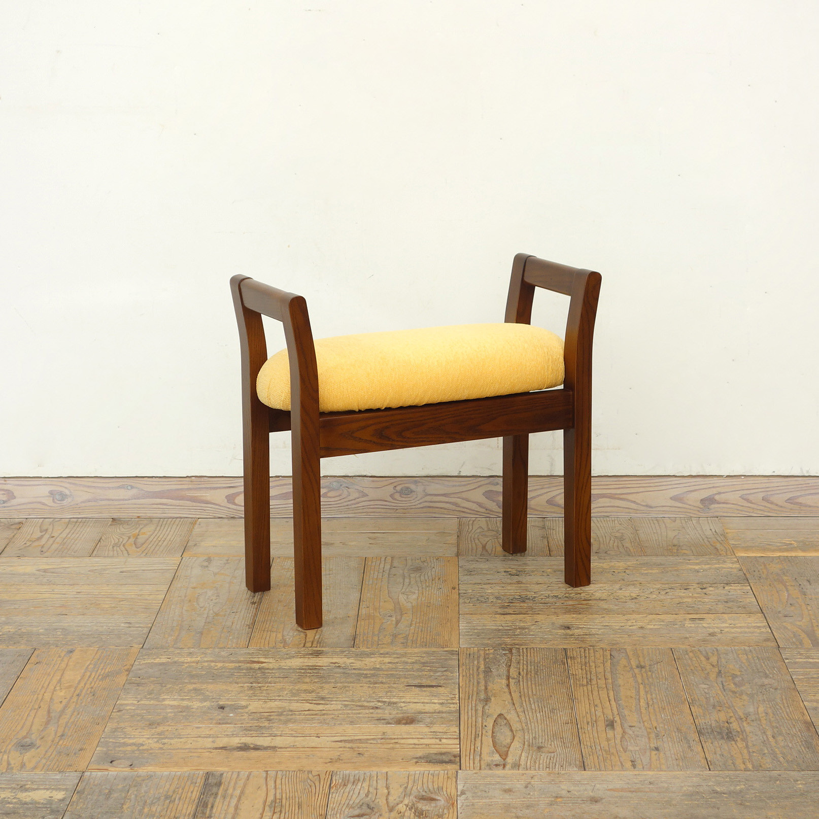 玄関スツール ダブルアーム 収納付 (BR×ANイエロー)