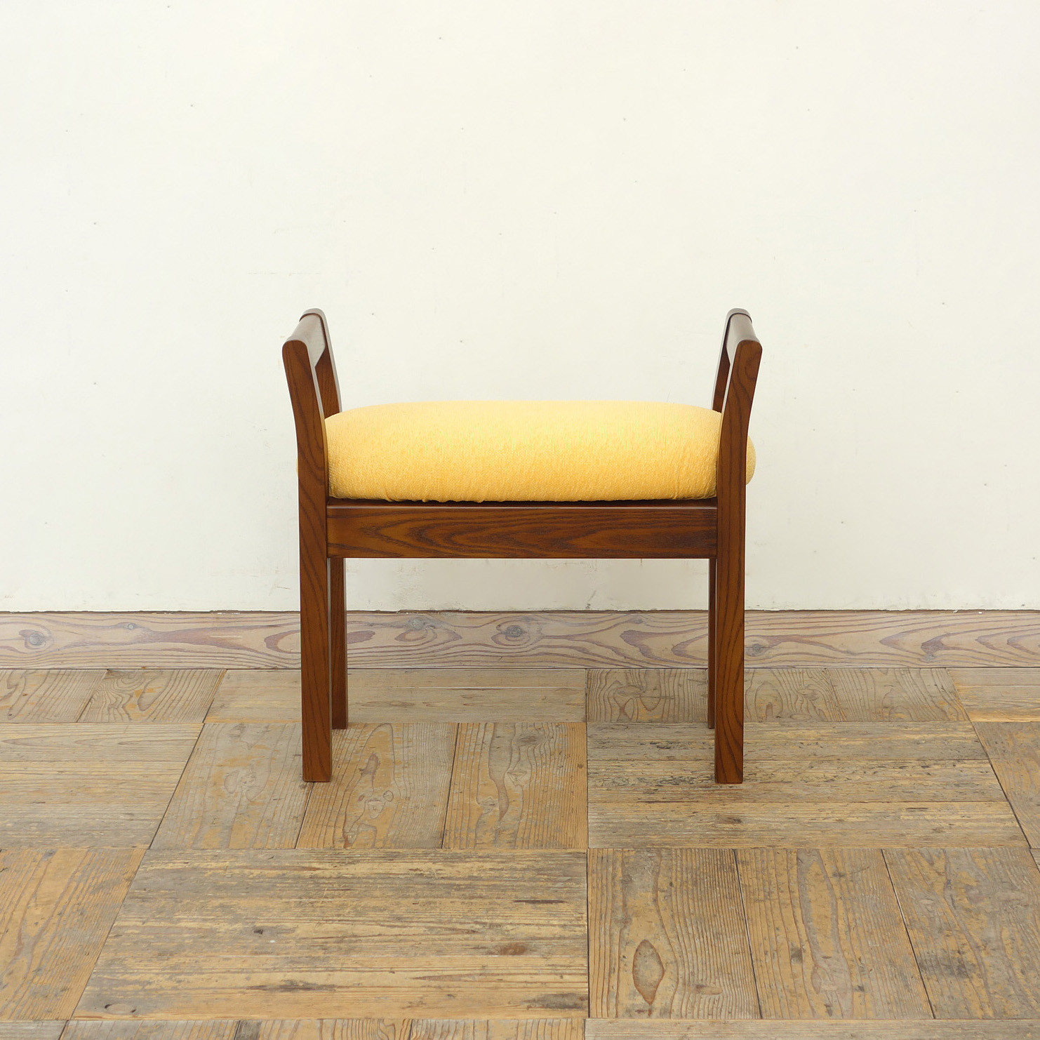 玄関スツール ダブルアーム 収納付 (BR×ANイエロー)