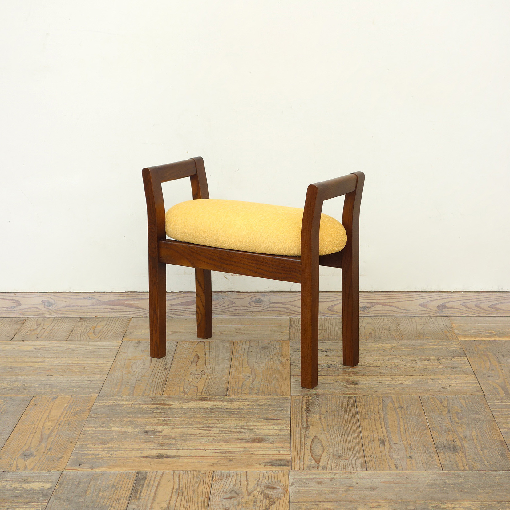 玄関スツール ダブルアーム 収納付 (BR×ANイエロー)