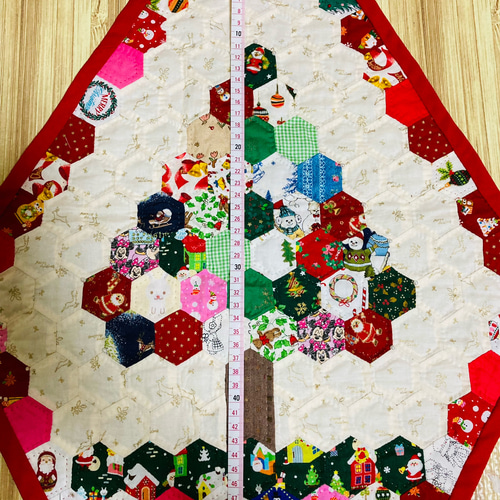 冬景色 パッチワーク キルトタペストリー ハンドメイド 雪