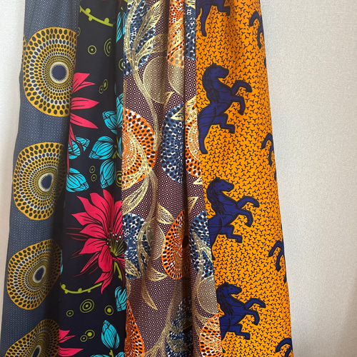 アフリカン ギャザースカート♪ アフリカ生地 アフリカ布 アフリカ  