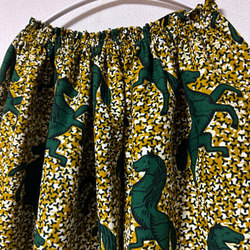 アフリカン　ギャザースカート♪ アフリカプリント　アフリカ布　アフリカ生地　アフリカンファブリック　キテンゲ　パーニュ 3枚目の画像