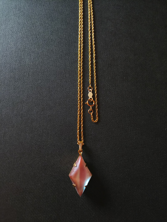 サフィレット ダイヤ型（約21×12㎜）14Kgfネックレス 45㎝ ネックレス