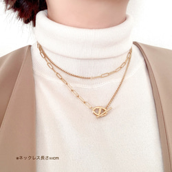 ＊大人気＊アンカーマンテルのゴールドネックレス/春　上品　ラリエット　レイヤード Yロング　サージカルステンレス 15枚目の画像