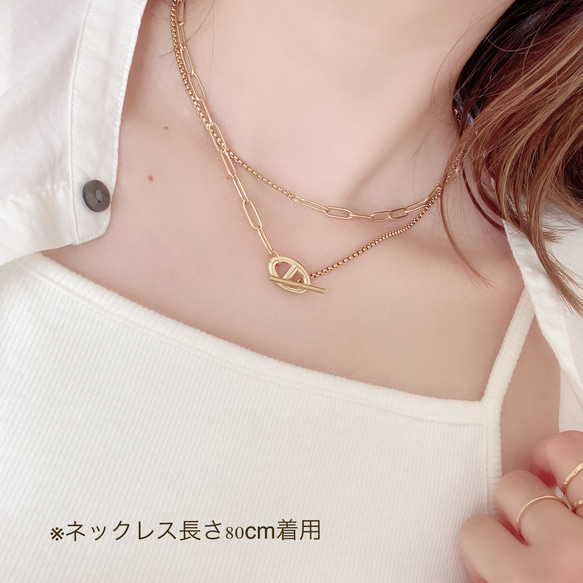 ＊大人気＊アンカーマンテルのゴールドネックレス/春　上品　ラリエット　レイヤード Yロング　サージカルステンレス 12枚目の画像