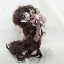 【プリザーブドフラワー】ボリューム感のある髪飾り 3枚目の画像