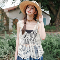うさとの服＊生成りトップス＊キャミソール  ベスト うさとの服＊生成りトップス＊キャミソール ベスト