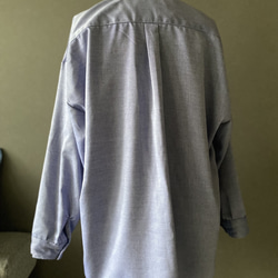 フランス綾織のプルオーバーシャツ　ゆったりM size ★2枚目の生地写真の色味が近いです　シンプルなかぶりシャツ 7枚目の画像