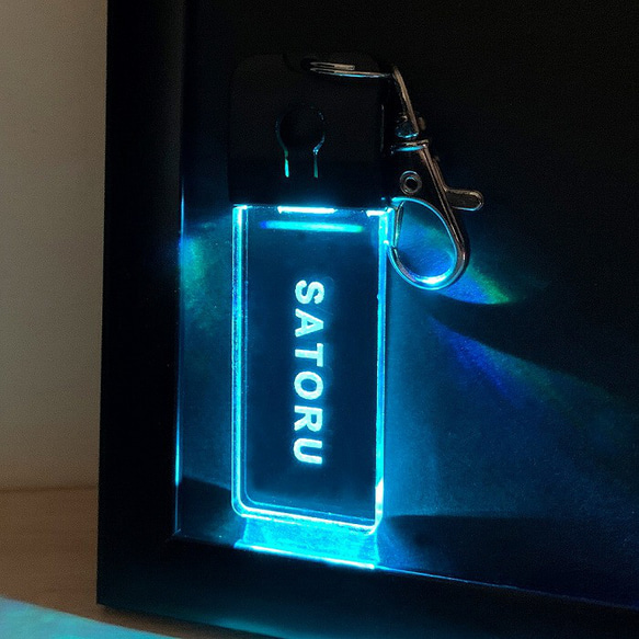 光る迷子札 光るキーホルダー 名入れ無料 USB充電式 19枚目の画像