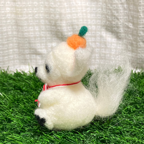 チワワ 白チワワ 羊毛フェルトチワワ お正月 羊毛フェルト doglover