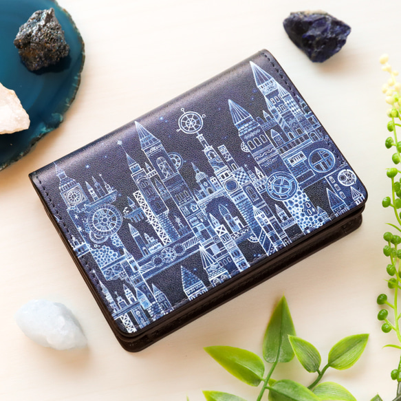 銀貨　秋篠宮家　越前塗ケース　5トロイオンス155.5g銀999 証明書付 カードケース「遠い銀河のガラス都市」《空想街雑貨店》 名刺入れ