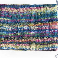 手編みウールスカーフ/ニットスカーフ/かぎ針編みストライプスカーフ/手編みスカーフ - Caixia グラデーション ボヘミアン 2枚目の画像