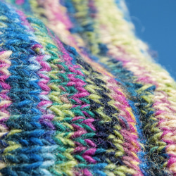 手編みウールスカーフ/ニットスカーフ/かぎ針編みストライプスカーフ/手編みスカーフ - Caixia グラデーション ボヘミアン 11枚目の画像