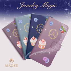 送料無料✼夜空のJewelry Magic✼名入れ iPhone Android カメラ穴付✼ 全機種対応 ナイトブルー 6枚目の画像