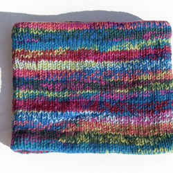 手編みウールスカーフ/ニットスカーフ/かぎ針編みストライプスカーフ/手編みスカーフ - ストロベリーグラデーションボヘミアンメリ 2枚目の画像