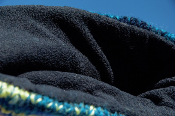 手編みウールスカーフ/ニットスカーフ/かぎ針編みストライプスカーフ/手編みスカーフ - ブルースカイグラデーションボヘミアンメリ 13枚目の画像