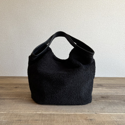 くたくたBag　もこもこ黒 3枚目の画像