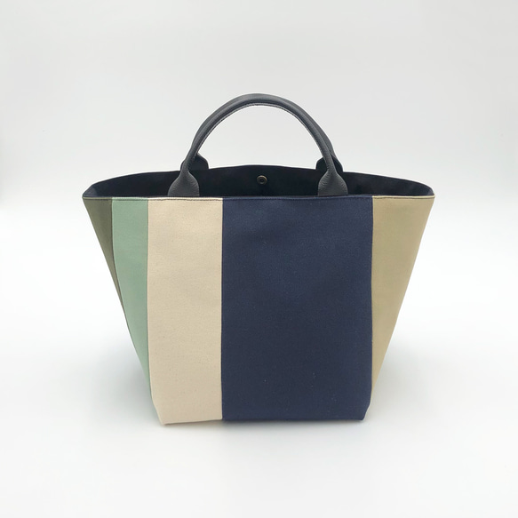《1点のみ》大人のための帆布トート【マルチカラーネイビー系】 1枚目の画像