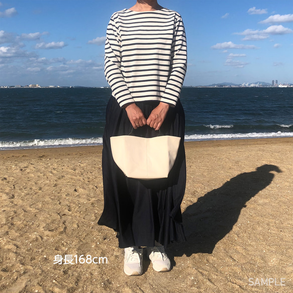 《1点のみ》大人のための帆布トート【マルチカラーネイビー系】 10枚目の画像