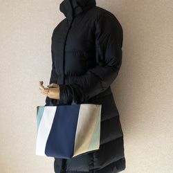 《1点のみ》大人のための帆布トート【マルチカラーネイビー系】 4枚目の画像