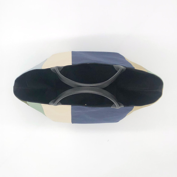 《1点のみ》大人のための帆布トート【マルチカラーネイビー系】 5枚目の画像