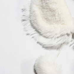 オーダー可　犬　猫　羽が美しい　ファーのつけ襟　首輪　ペット 4枚目の画像
