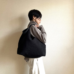 でかくたBag　もこもこ黒 2枚目の画像