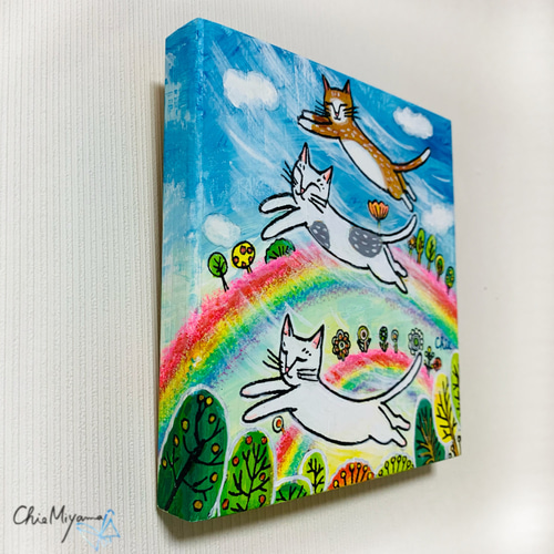 原画 北欧アート『空飛ぶ猫』 おしゃれ モダンアート 現代アート 原画 北欧アート『空飛ぶ猫』 おしゃれ モダンアート 現代アート
