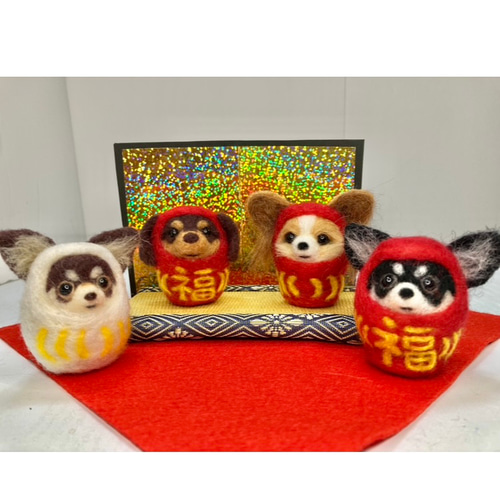 うちの子ダルマセミオーダー 羊毛フェルト犬 うちのこダルマ 羊毛 