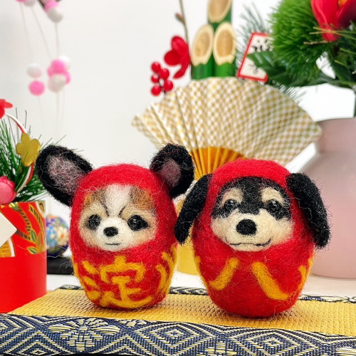 うちの子ダルマセミオーダー 羊毛フェルト犬 うちのこダルマ 羊毛