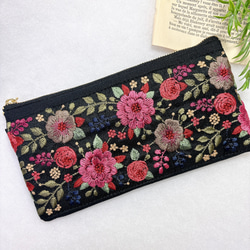 お財布ショルダーバッグ・インド刺繍リボン 財布 長財布 お財布ポーチ